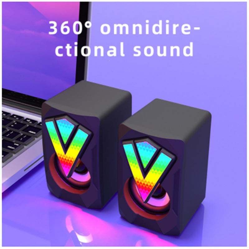 Siopsrl | 360-Degree RGB Desktop Speakers with Omnidirectional Sound Siopsrl