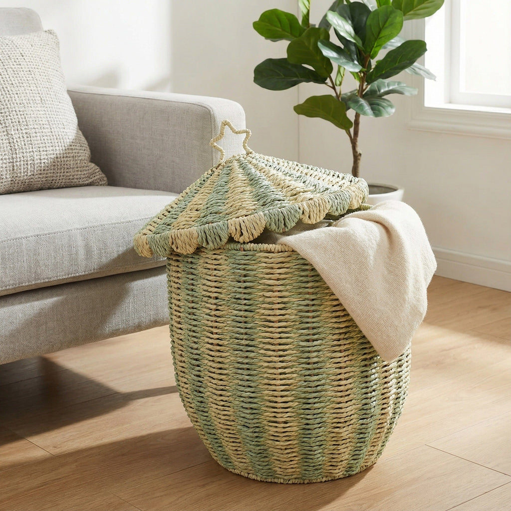 Basket with lid and decorative design Siopsrl