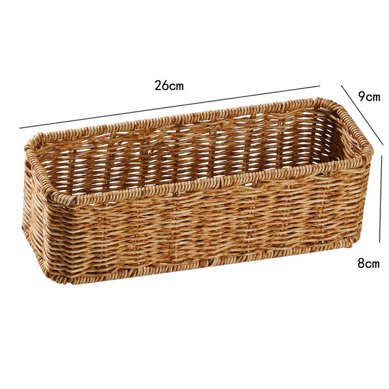 Handwoven Rectangular Wicker Storage Basket Siopsrl