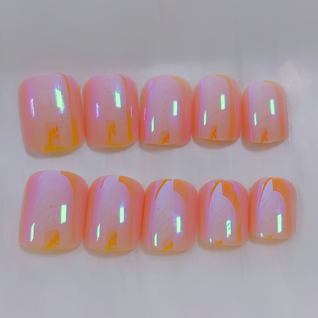 Siopsrl | Iridescent Glossy Nail Tips Siopsrl