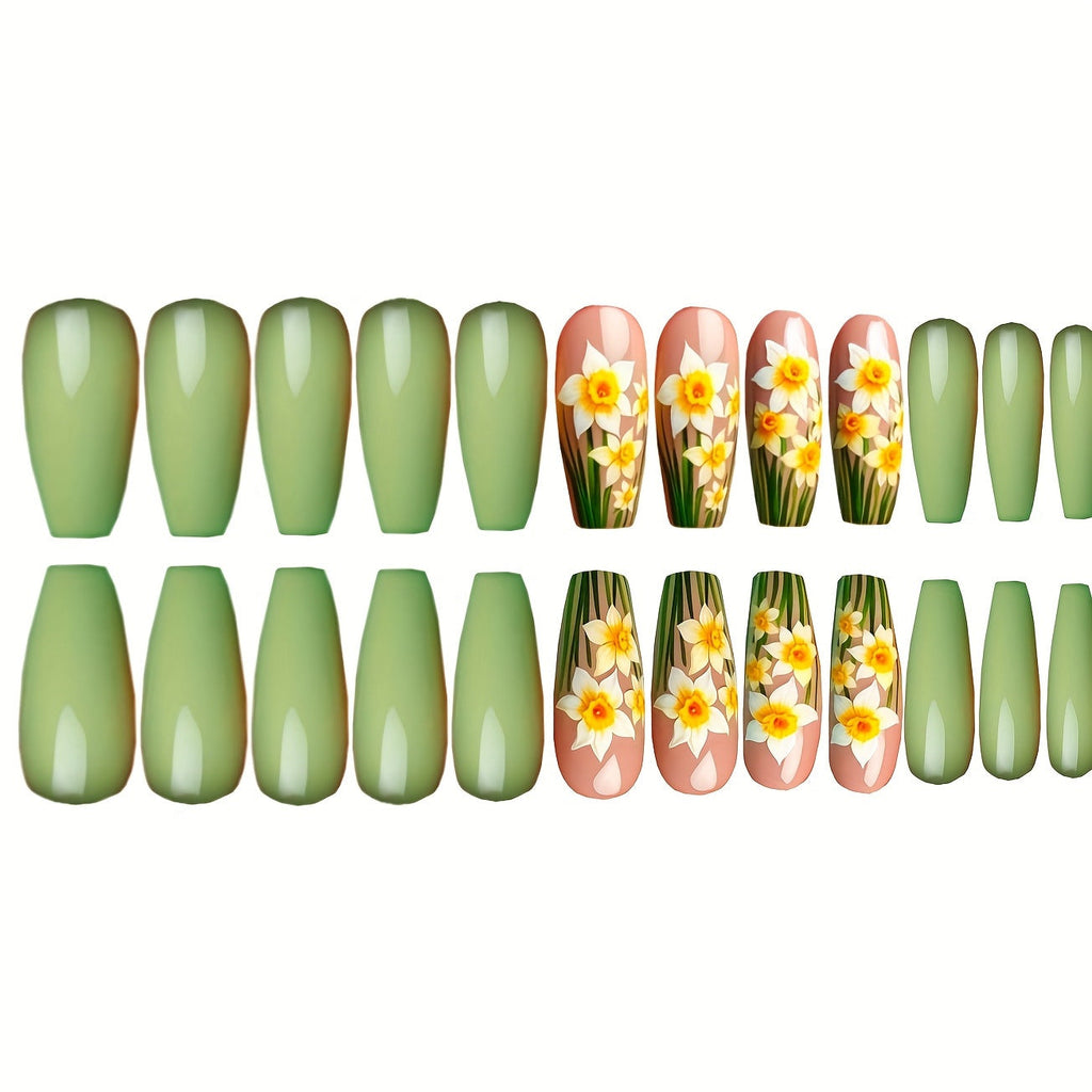 Siopsrl | Floral Daffodil Press-On Nail Art Siopsrl