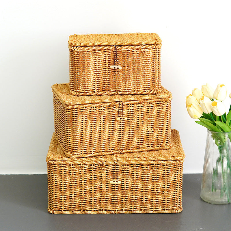 Women Large Storage Basket with Lid Siopsrl