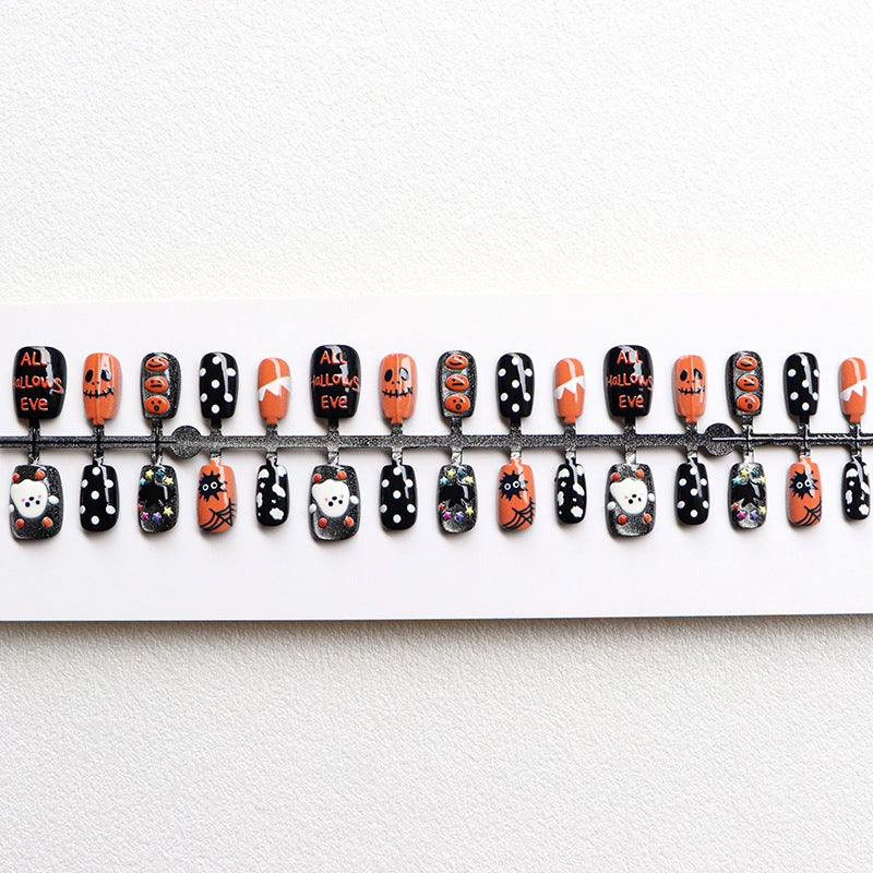 Festive Halloween-Themed Press-On Nail Set Siopsrl