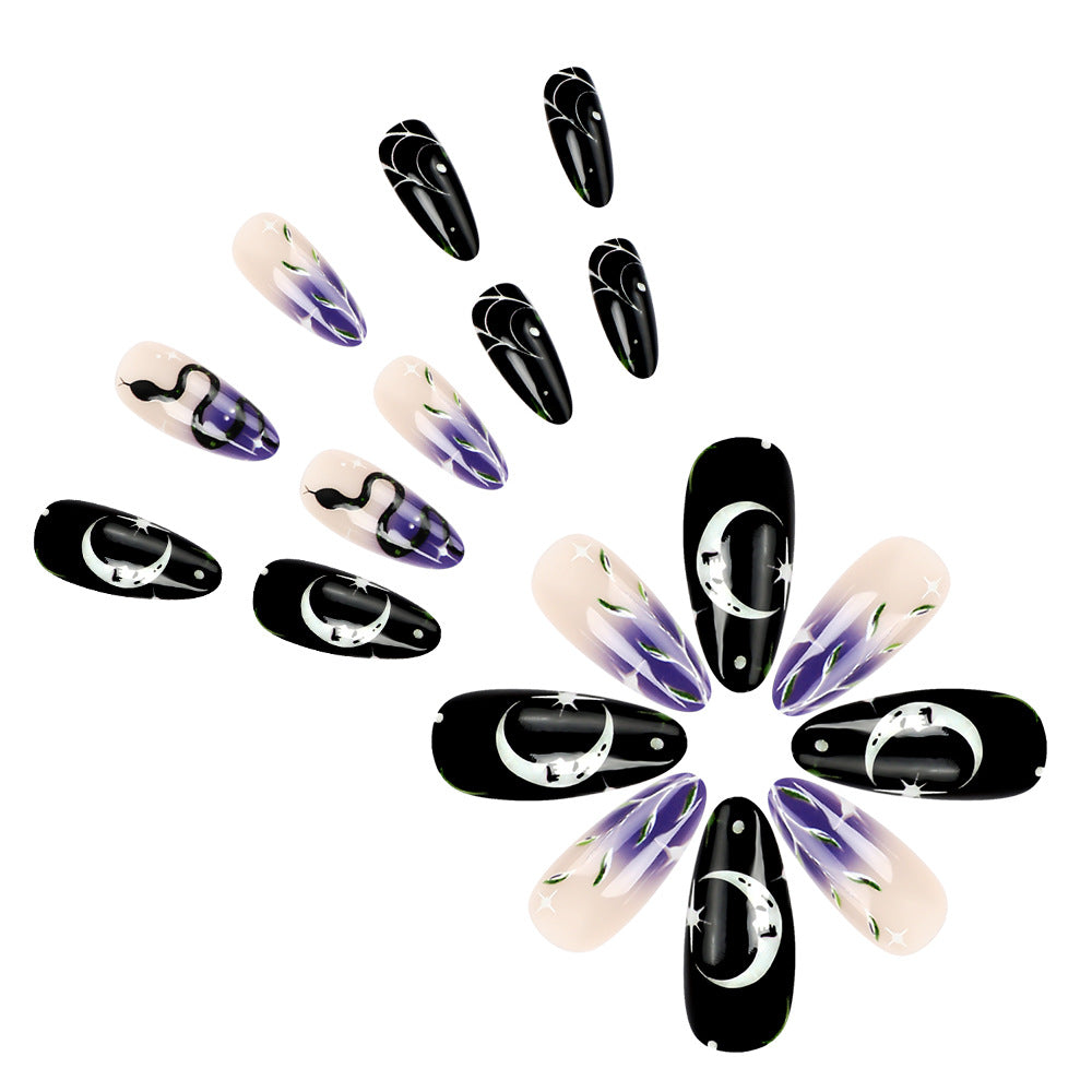 Siopsrl | Artistic Halloween-Themed Press-On Nail Art Set Siopsrl