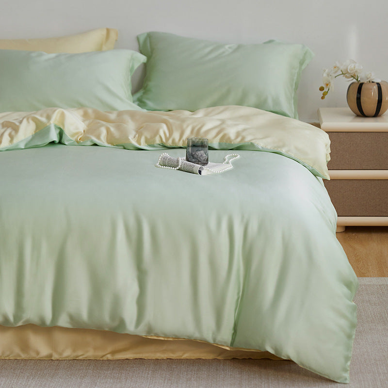 High-quality reversible Mako satin bedding set with a silky-soft touch