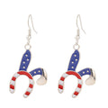 Siopsrl | Women nan enamel horseshoe earrings with star motif and fishhook closure Siopsrl