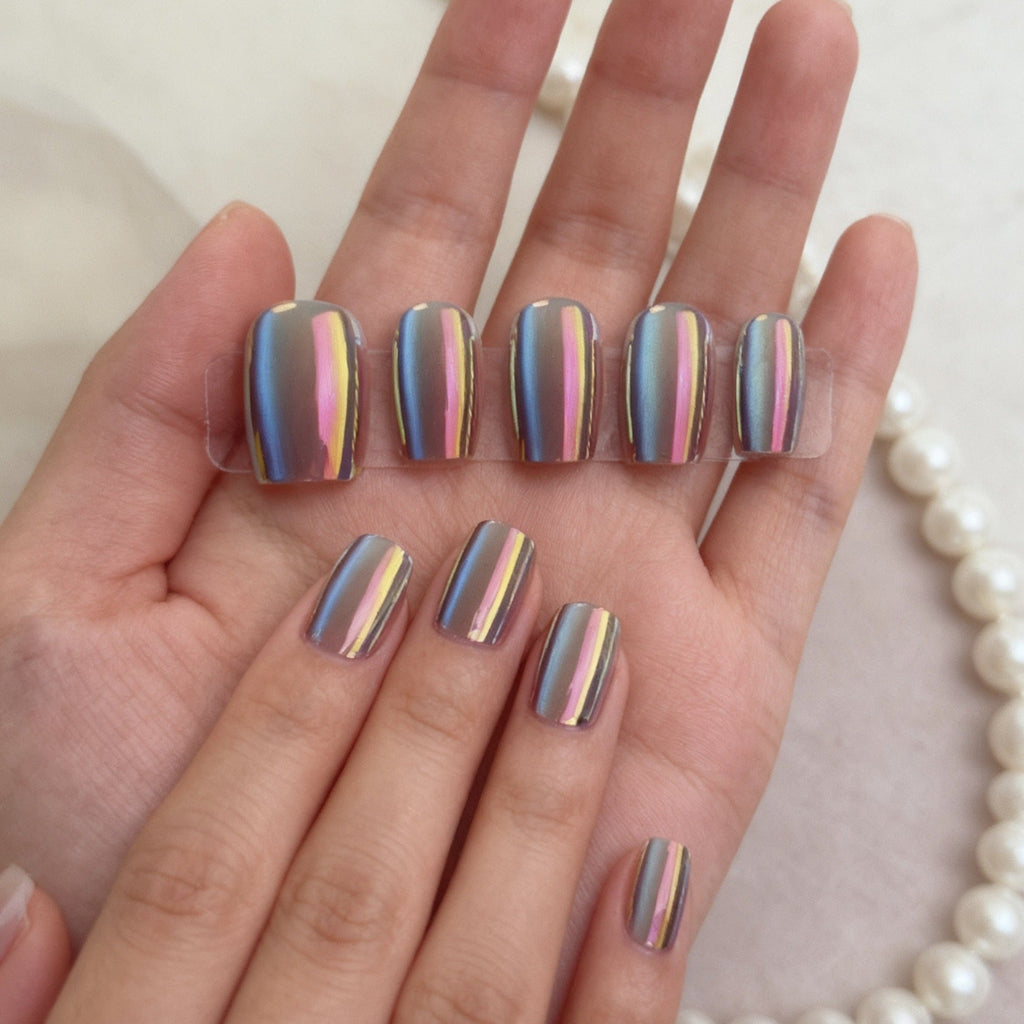 Siopsrl | Reflective Press-On Nail Set Siopsrl