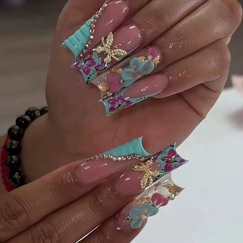 Siopsrl | Decorative Long Press-On Nail Extensions Siopsrl