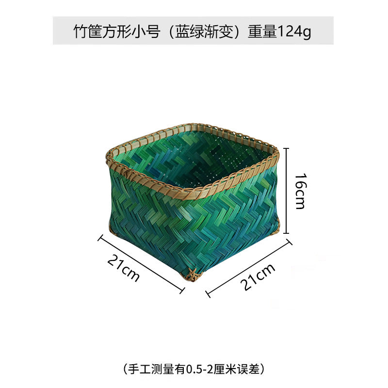 Women's square storage basket made of handwoven natural material Siopsrl
