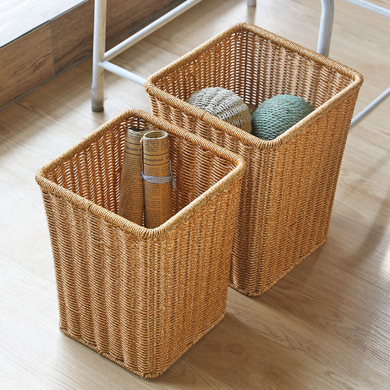 Rectangular Handwoven Wicker Waste Bin Siopsrl