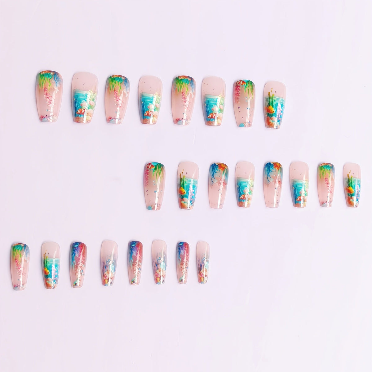 Siopsrl | Artificial nails with underwater motif Siopsrl