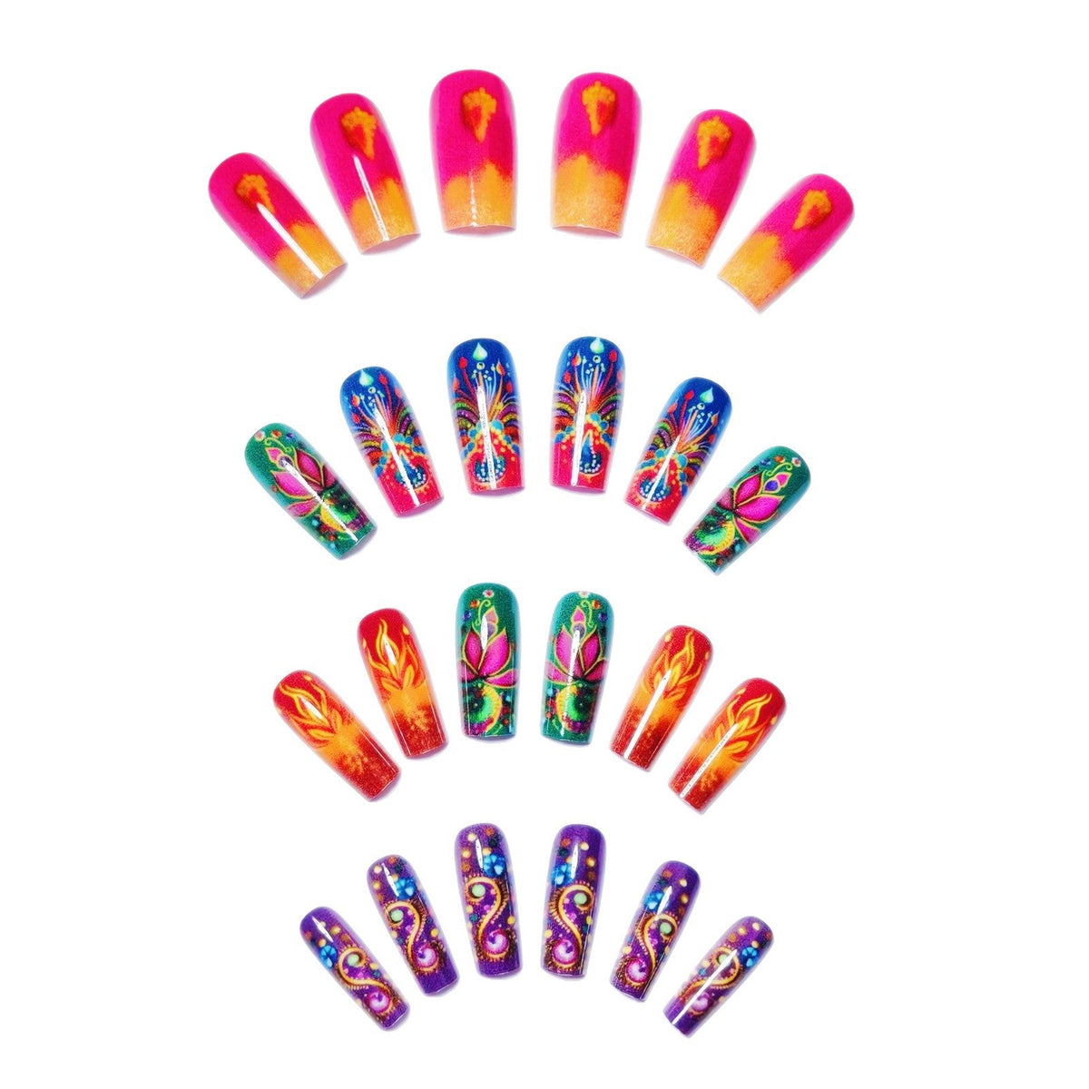 Siopsrl | Artificial nails with eccentric ornament design Siopsrl