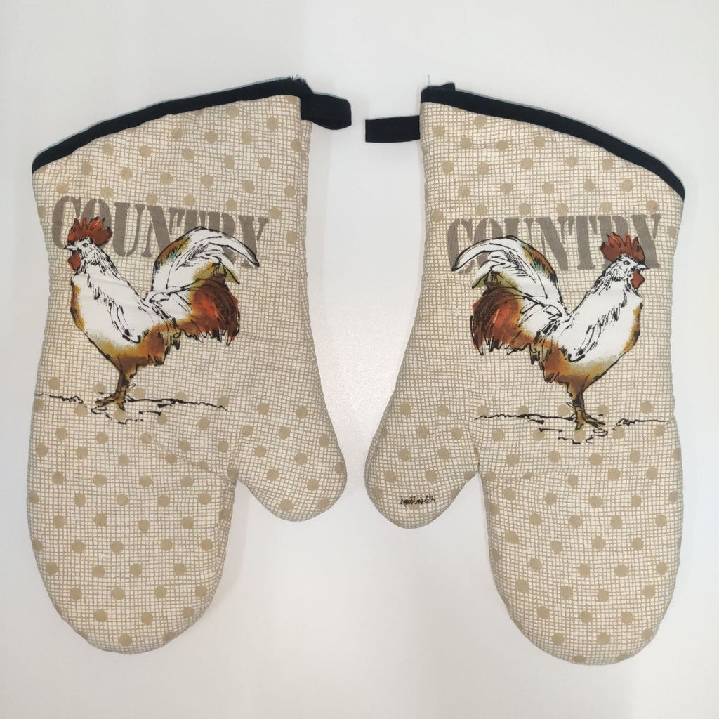 Siopsrl | Insulated Double Oven Mitt Pair With Quilted Heat-Resistant Lining And Hanging Loop