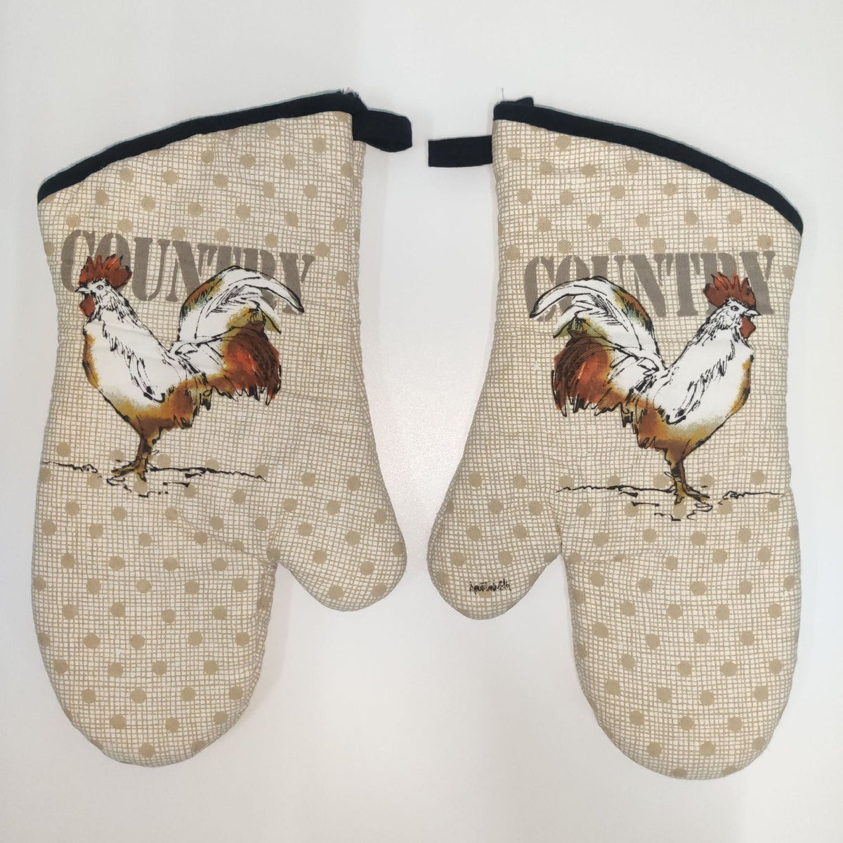 Siopsrl | Insulated Double Oven Mitt Pair With Quilted Heat-Resistant Lining And Hanging Loop
