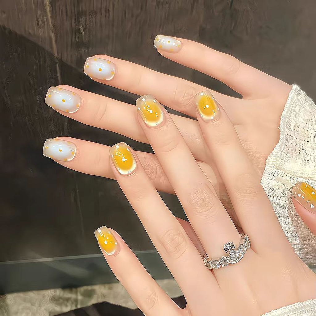 Siopsrl | Artistic Press-On Nail Set with Whimsical Dot Designs Siopsrl