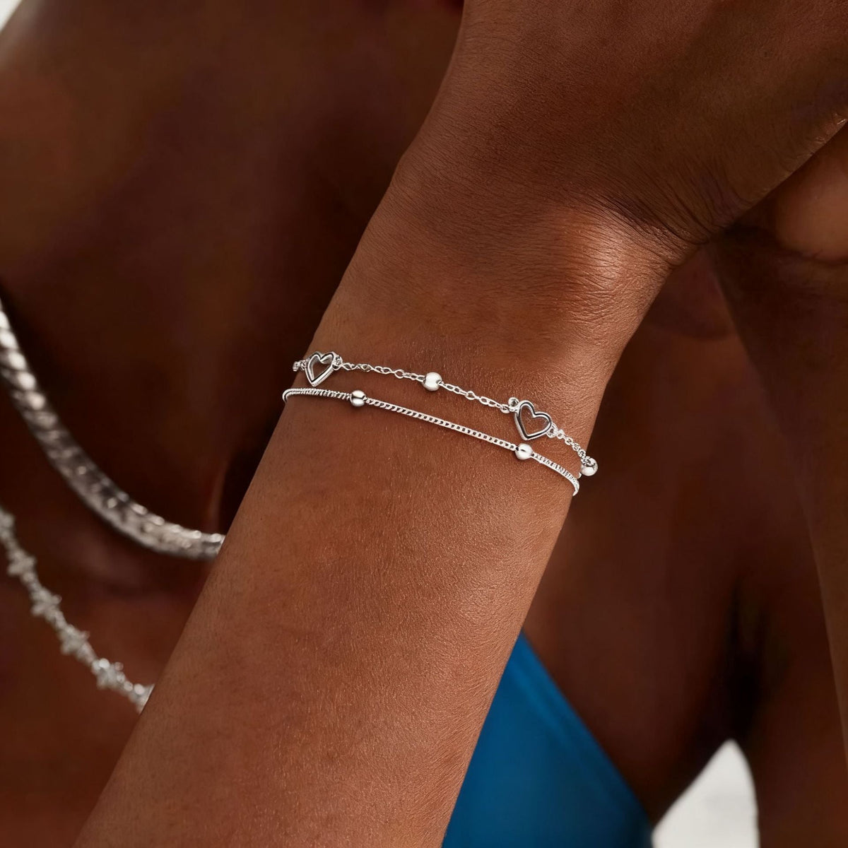 Siopsrl | Heart Charm Layered Bracelet Siopsrl