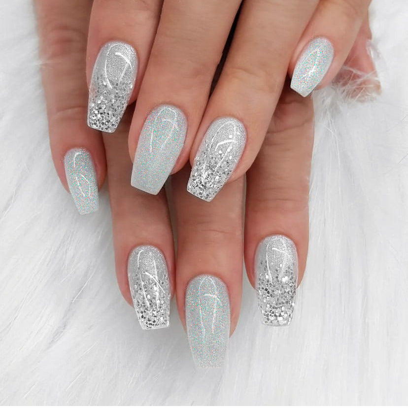 Siopsrl | Glitter-Dusted Long Stiletto Press-On Nails Siopsrl