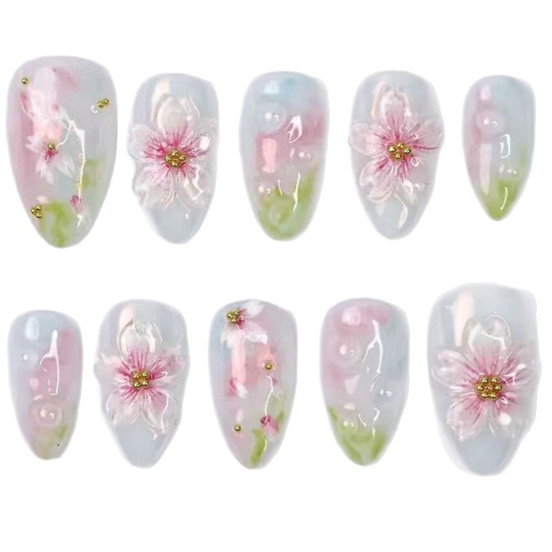 Siopsrl | Nature-Themed Artistic Press-On Nail Set Siopsrl