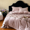 Luxurious bedding set with embroidered floral design