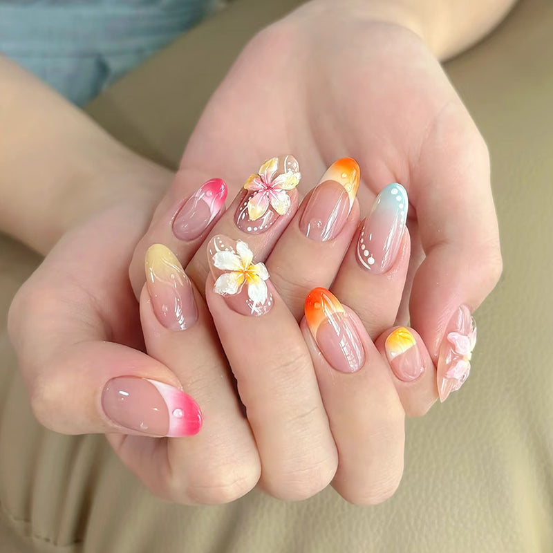 Siopsrl | Floral and Ombre Press-On Nail Art Set Siopsrl