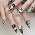 Siopsrl | Creative Art Nails in Elegant Black-and-White Design Siopsrl