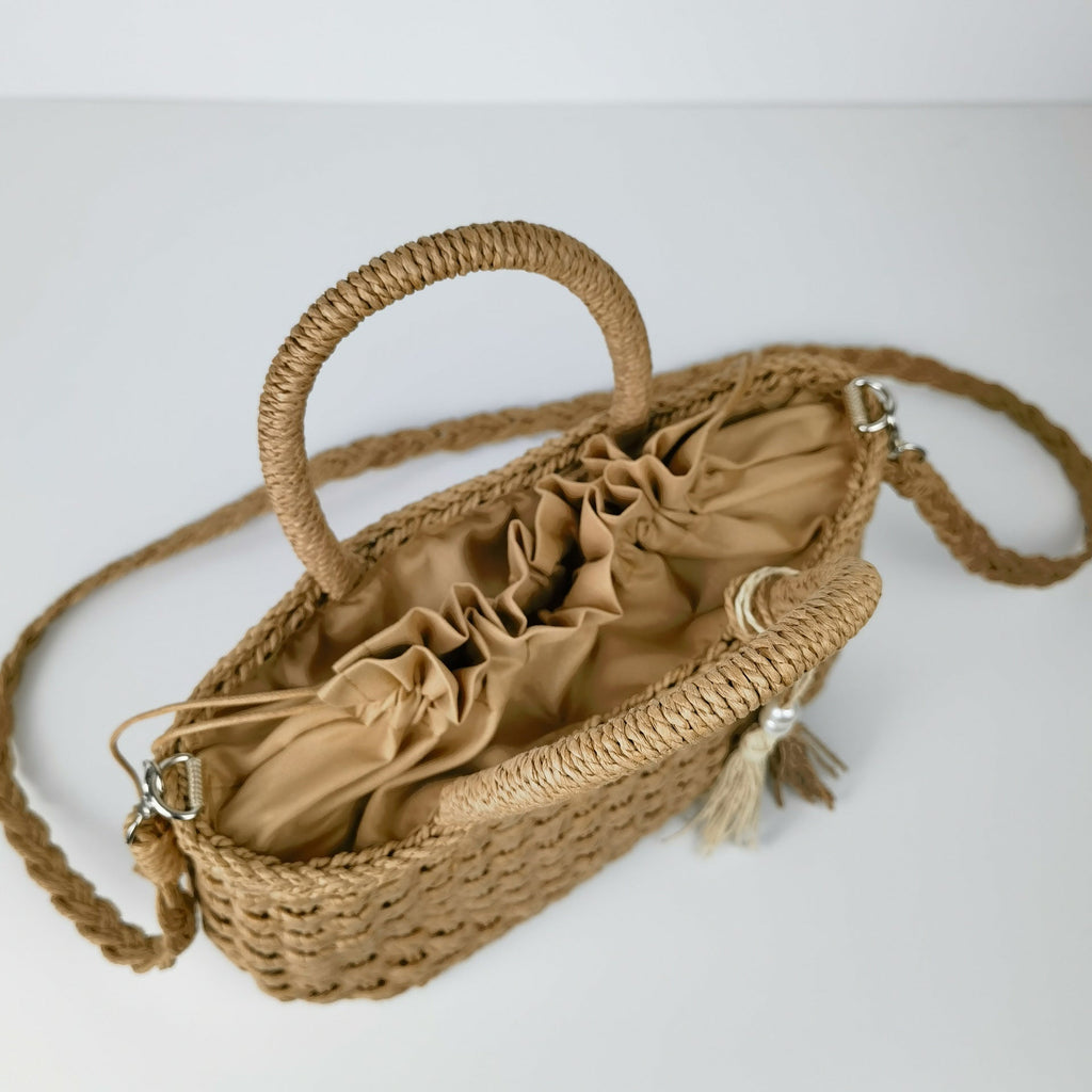 Siopsrl | Woven Handbag with Drawstring Siopsrl