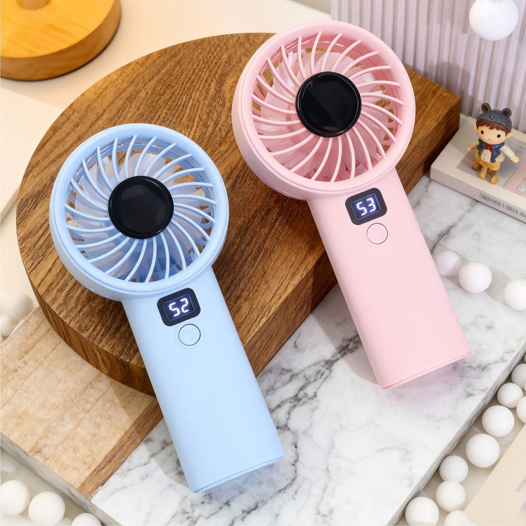 Siopsrl | Women's Portable USB Hand Fan with Digital Display and Ergonomic Design Siopsrl