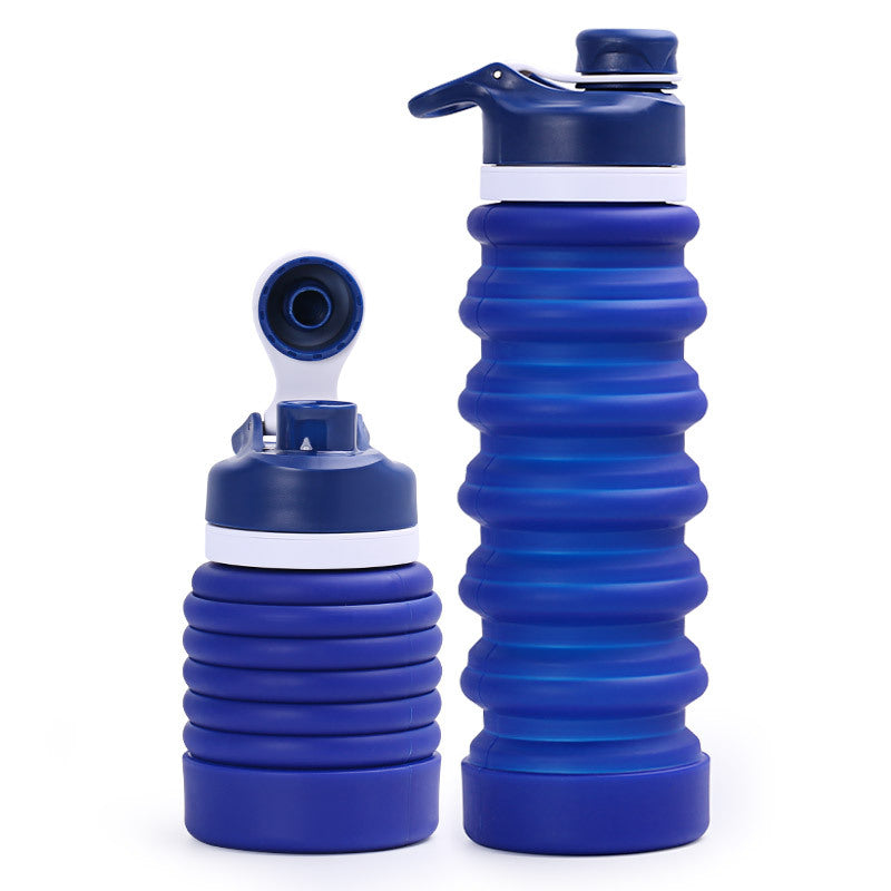 Siopsrl | Collapsible silicone water bottle with ergonomic ribbed grip and flip-top spout Siopsrl