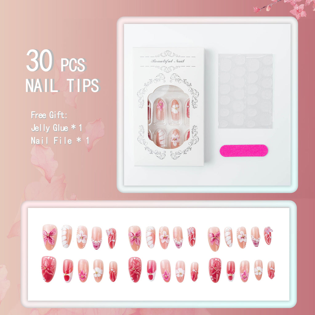 Siopsrl | Elegant artificial nails with floral designs Siopsrl