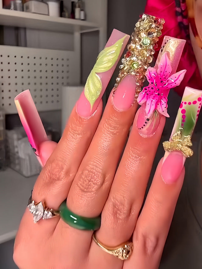 Siopsrl | Decorative Long Press-On Nail Extensions Siopsrl
