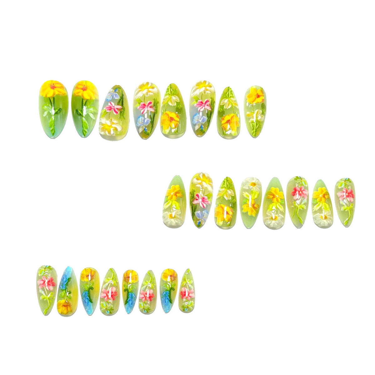 Siopsrl | Artificial nail with cheerful floral design Siopsrl
