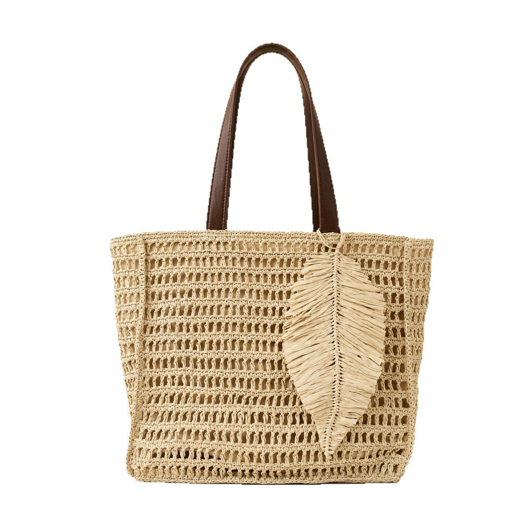 Siopsrl | Macramé Beach Bag with Leather Accents Siopsrl