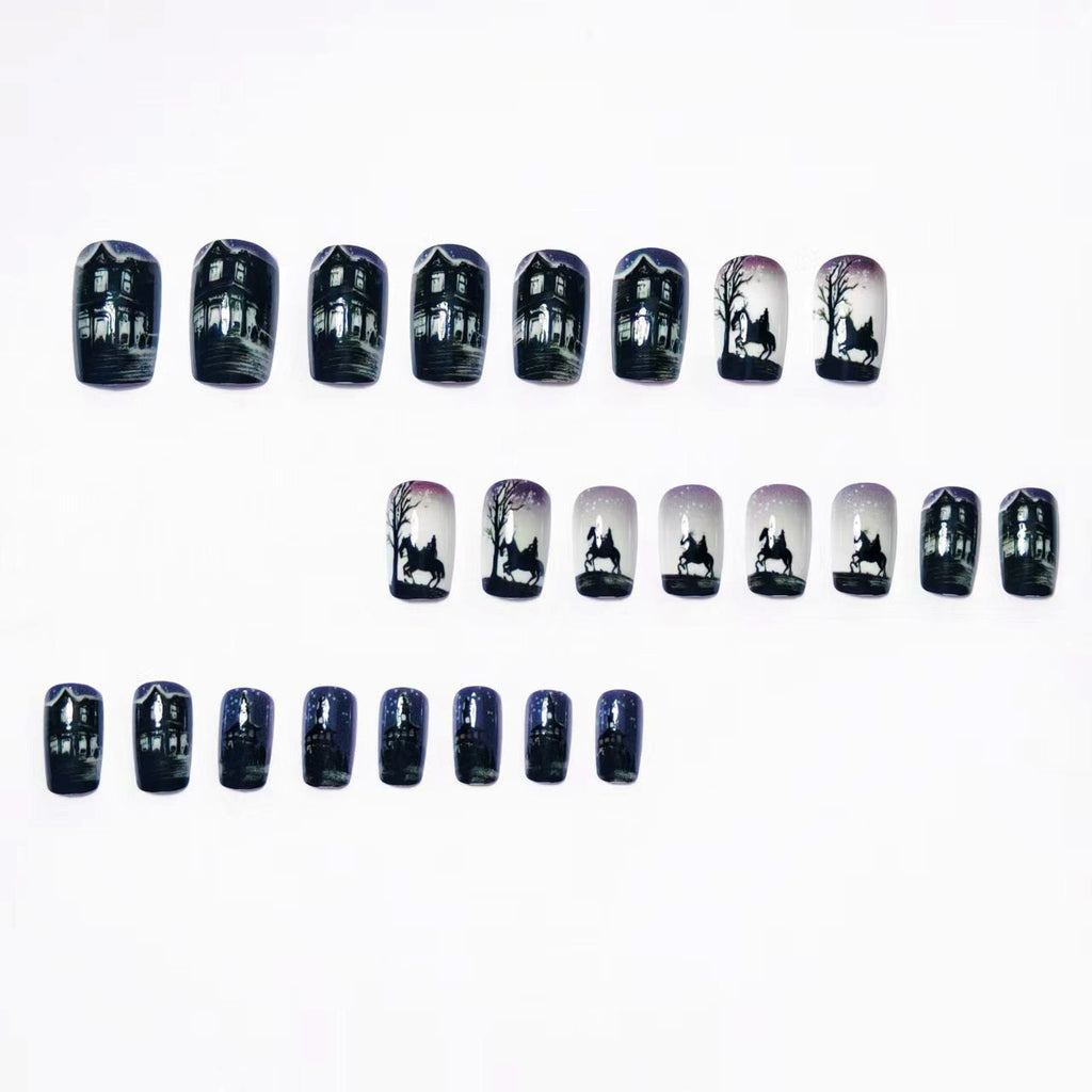 Siopsrl | Artificial nails with mysterious winter landscape design Siopsrl