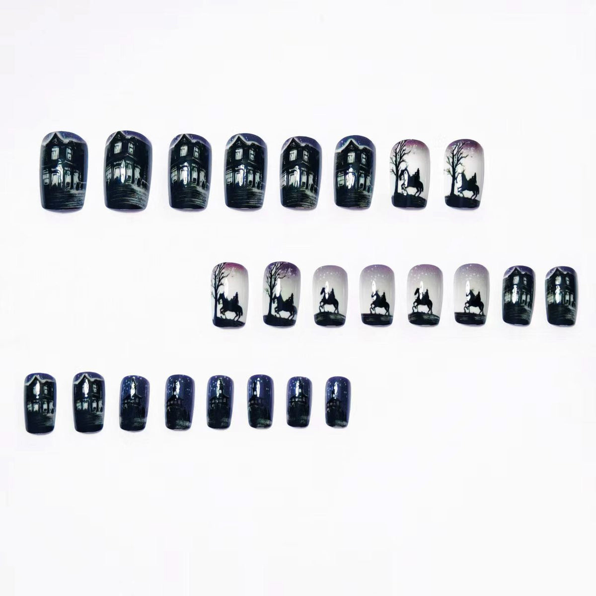 Siopsrl | Artificial nails with mysterious winter landscape design Siopsrl