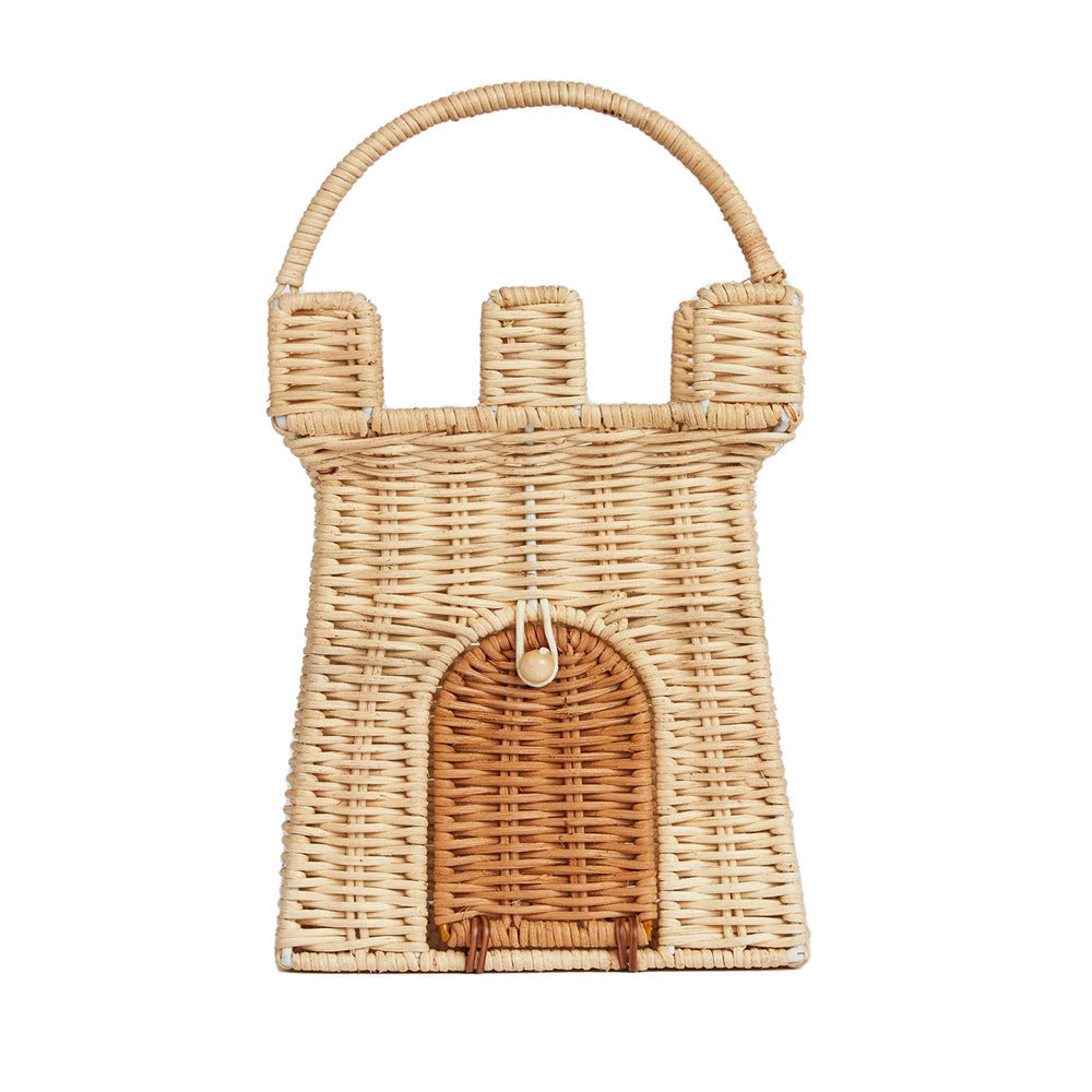 Castle-Shaped Woven Storage Basket Siopsrl