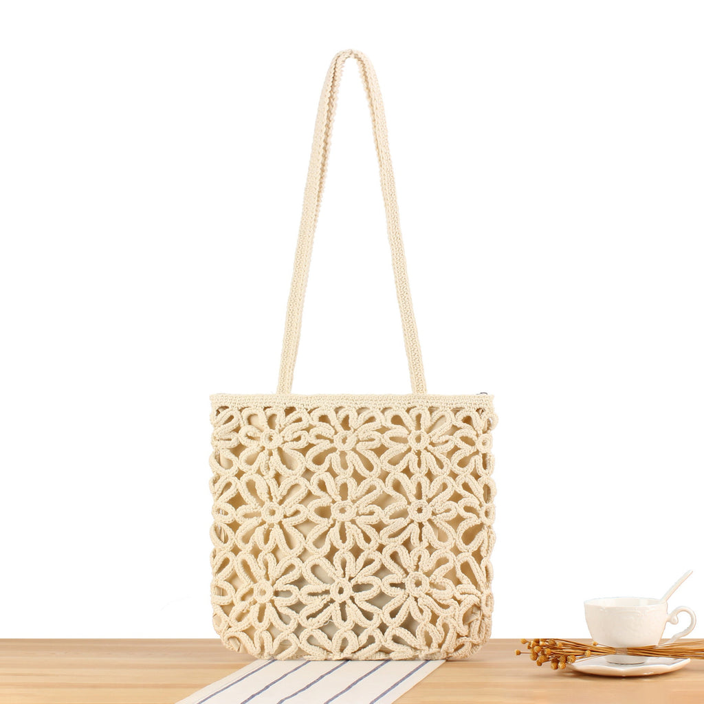 Siopsrl | Crochet Tote Bag with Floral Patterns Siopsrl