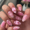 Siopsrl | Artistic Heart and Bow Detail Press-On Nails Siopsrl