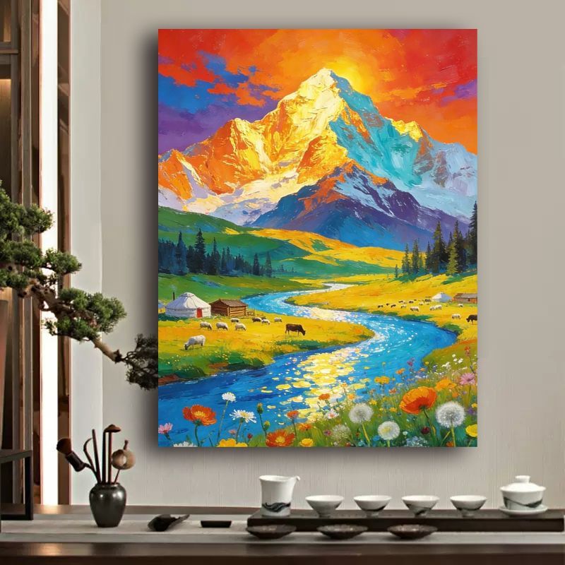 Siopsrl | Vibrant Mountain Landscape Canvas Art Siopsrl