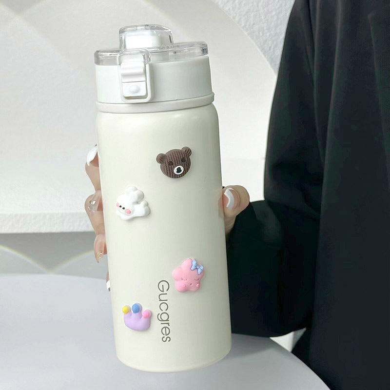 Siopsrl | Women's Insulated Drinking Bottle with Secure Flip Closure and Playful Design Siopsrl