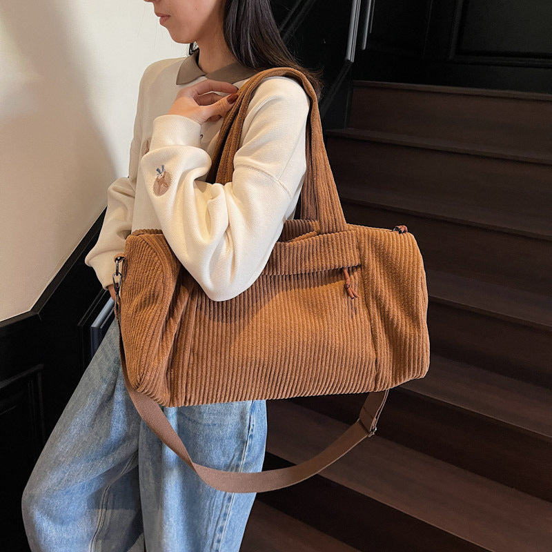 Siopsrl | Sporty Travel Bag Made of Soft Cord Material with Adjustable Shoulder Strap Siopsrl