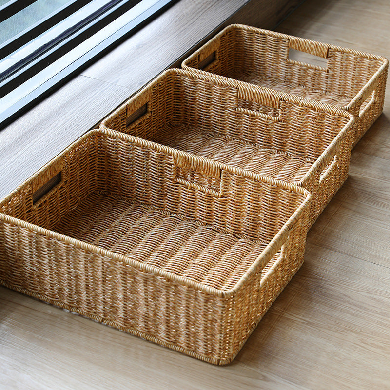 Handcrafted Large Rectangular Wicker Storage Basket Siopsrl