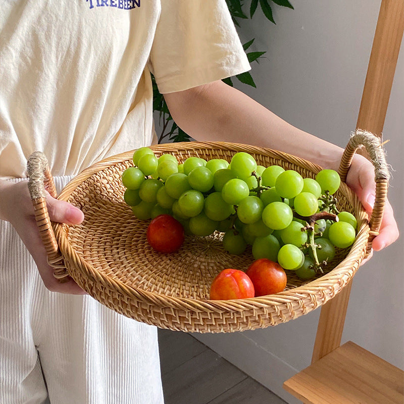 Handwoven storage basket with sturdy handles Siopsrl