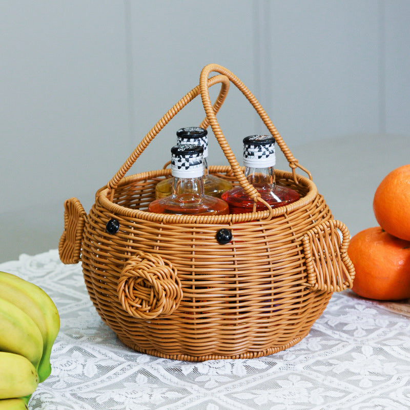 Decorative Animal-Shaped Woven Storage Basket Siopsrl
