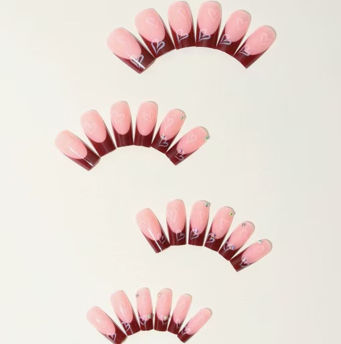 Siopsrl | Decorative Press-On Nail Set with Heart Design Siopsrl