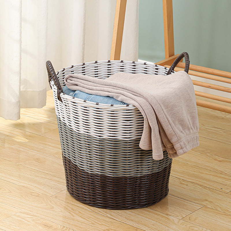Handwoven Storage Basket with Handles, 43 × 32 × 40 cm