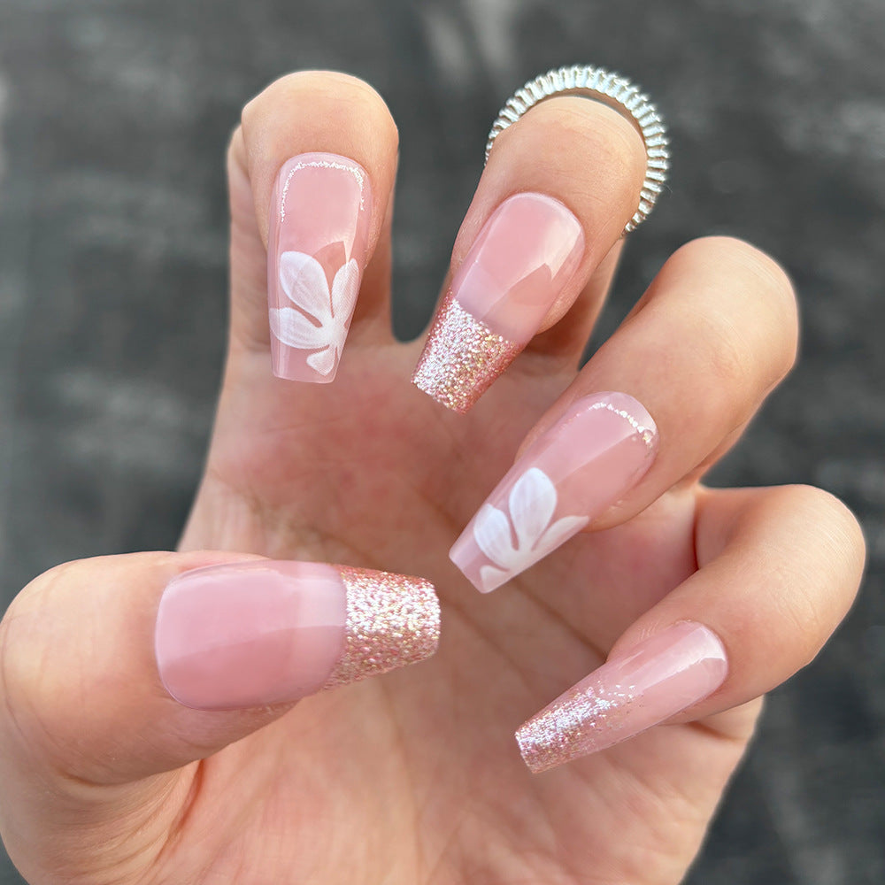 Siopsrl | Glittery Elegant Floral Press-On Nails Siopsrl