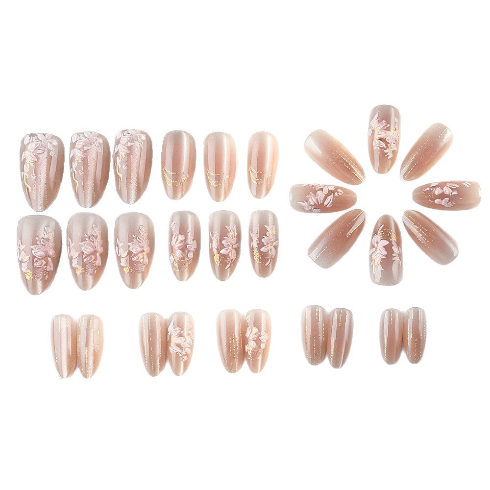 Siopsrl | Floral Embellished Press-On Nails Siopsrl
