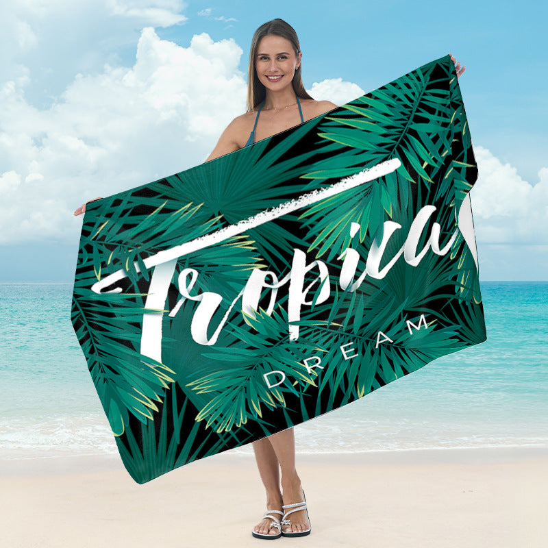 Siopsrl | Beach towel with tropical leaf design Siopsrl