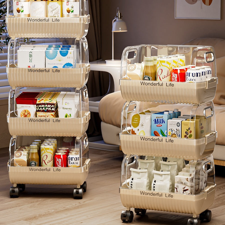 Multi-Tier Storage Organizer with Transparent Baskets Siopsrl