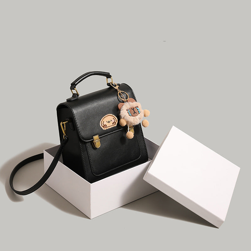 Siopsrl | Playful Cartoon-Embroidered Satchel Bag Siopsrl